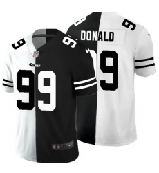 Los Angeles Rams 99 Aaron Donald Men Black V White Peace Split Nike Vapor Untouchable Limited NFL Jersey