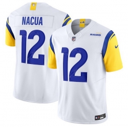 Men Los Angeles Rams 12 Puka Nacua White 2024 F U S E  Vapor Untouchable Stitched Football Jersey