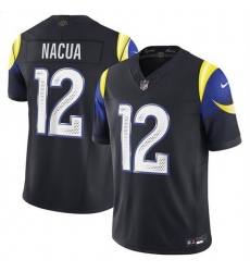 Women Los Angeles Rams 12 Puka Nacua Black 2025 F U S E Rivalries Vapor Limited Stitched Jersey Women Los Angeles Rams 12 Puka Nacua Black 2025 F U S E Rivalries Vapor Limited Stitched Jersey