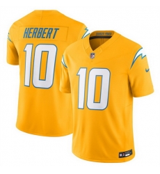 Men Los Angeles Chargers 10 Justin Herbert Gold 2025 F U S E  AlternateVapor Limited Stitched Football Jersey
