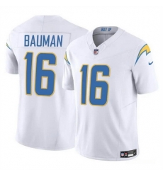 Men Los Angeles Chargers 16 Casey Bauman White 2024 F U S E Vapor Limited Stitched Football Jersey Men Los Angeles Chargers 16 Casey Bauman White 2024 F U S E Vapor Limited Stitched Football Jersey