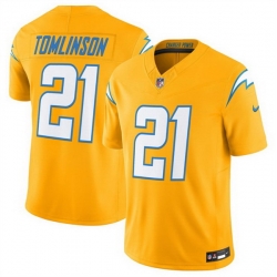 Men Los Angeles Chargers 21 LaDainian Tomlinson Gold 2025 F U S E  Alternate Vapor Limited Stitched Football Jersey