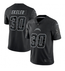 Men Los Angeles Chargers 30 Austin Ekeler Black Reflective Limited Stitched Football Jersey Men Los Angeles Chargers 30 Austin Ekeler Black Reflective Limited Stitched Football Jersey