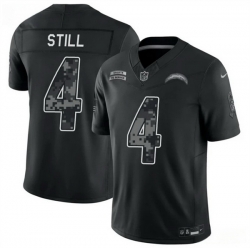 Men Los Angeles Chargers 4 Tarheeb Still Black F U S E 2026 Salute to Service Limited Stitched Football Jersey
