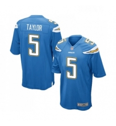 Men Los Angeles Chargers 5 Tyrod Taylor Game Electric Blue Alternate Football Jersey Men Los Angeles Chargers 5 Tyrod Taylor Game Electric Blue Alternate Football Jersey