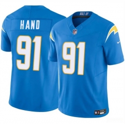 Men Los Angeles Chargers 91 Da 27Shawn Hand Blue 2024 F U S E Vapor Limited Stitched Football Jersey