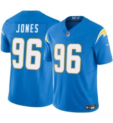 Men Los Angeles Chargers 96 Naquan Jones Blue 2024 F U S E Vapor Limited Stitched Football Jersey