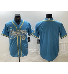 Men Los Angeles Chargers Blue Cool Base Stitched Baseball Jersey Men Los Angeles Chargers Blue Cool Base Stitched Baseball Jersey