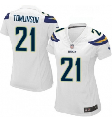 Womens Nike Los Angeles Chargers 21 LaDainian Tomlinson Game White NFL Jersey Womens Nike Los Angeles Chargers 21 LaDainian Tomlinson Game White NFL Jersey