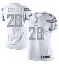 Womens Nike Los Angeles Chargers 28 Melvin Gordon Limited White Platinum NFL Jersey Womens Nike Los Angeles Chargers 28 Melvin Gordon Limited White Platinum NFL Jersey