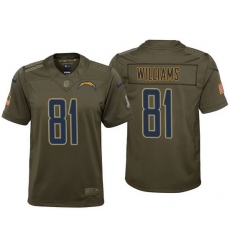 youth chargers mike williams olive 2017 salute to service jersey youth chargers mike williams olive 2017 salute to service jersey