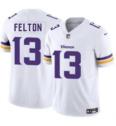 Men Minnesota Vikings 13 Tai Felton White 2025 Draft F U S E  Vapor Untouchable Limited Stitched Jersey