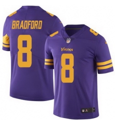 Nike Vikings #8 Sam Bradford Purple Mens Stitched NFL Limited Rush Jersey Nike Vikings #8 Sam Bradford Purple Mens Stitched NFL Limited Rush Jersey