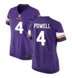 Women Minnesota Vikings 4 Brandon Powell Purple Vapor Untouchable Stitched Jersey Women Minnesota Vikings 4 Brandon Powell Purple Vapor Untouchable Stitched Jersey