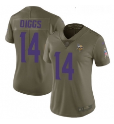 Womens Nike Minnesota Vikings 14 Stefon Diggs Limited Olive 2017 Salute to Service NFL Jersey Womens Nike Minnesota Vikings 14 Stefon Diggs Limited Olive 2017 Salute to Service NFL Jersey