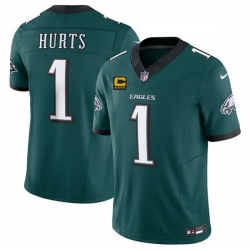 Men Philadelphia Eagles 1 Jalen Jurts Green 2025 F U S E  With 4 Star C Patch Vapor Untouchable Limited Stitched Football Jersey