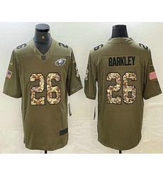 Men Philadelphia Eagles 26 Saquon Barkley Olive With Camo 2017 Salute To Service Stitched NFL Nike Limited Jersey Men Philadelphia Eagles 26 Saquon Barkley Olive With Camo 2017 Salute To Service Stitched NFL Nike Limited Jersey