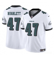 Men Philadelphia Eagles 47 Charley Hughlett White 2024 New F U S E  Vapor Untouchable Limited Stitched Football Jersey