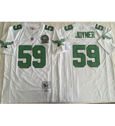 Men Philadelphia Eagles 59 Seth Joyner White Throwback Stitched Football Jersey Men Philadelphia Eagles 59 Seth Joyner White Throwback Stitched Football Jersey