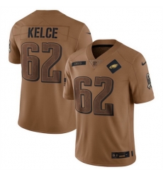 Men Philadelphia Eagles 62 Jason Kelce 2023 Brown Salute To Service Limited Stitched Football Jersey Men Philadelphia Eagles 62 Jason Kelce 2023 Brown Salute To Service Limited Stitched Football Jersey