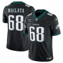 Men Philadelphia Eagles 68 Jordan Mailata Black 2025 F U S E  With 2 Star C Patch Vapor Untouchable Limited Throwback Stitched Football Jersey