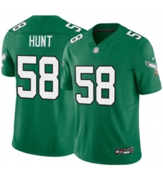 Men Philadelphia Eagles Nike Jalyx Hunt #58 Kelly Green Stitched NFL Jersey