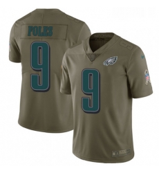 Mens Nike Philadelphia Eagles 9 Nick Foles Limited Olive 2017 Salute to Service NFL Jersey