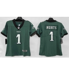 Women Philadelphia Eagles 1 Jalen Hurts Green New Vapor Untouchable Limited Stitched Football Jersey