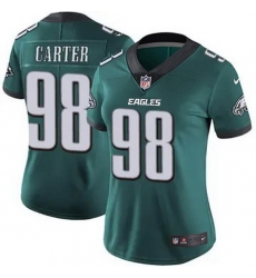 Women Philadelphia Eagles Jalen Carter #98 Green F U S E Stitched NFL Jersey Women Philadelphia Eagles Jalen Carter #98 Green F U S E Stitched NFL Jersey