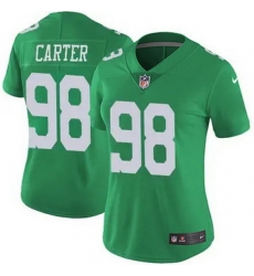 Women Philadelphia Eagles Jalen Carter #98 Green Vapor Untouchable Limited Stitched NFL Jersey Women Philadelphia Eagles Jalen Carter #98 Green Vapor Untouchable Limited Stitched NFL Jersey