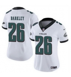 Women Philadelphia Eagles Saquon Barkley #26 White F U S E Limited Stitched Football Jersey Women Philadelphia Eagles Saquon Barkley #26 White F U S E Limited Stitched Football Jersey