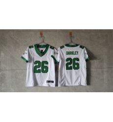 Youth Philadelphia Eagles 26 Saquon Barkley White Green 2023 F U S E Vapor Untouchable Limited Stitched Football Jersey Youth Philadelphia Eagles 26 Saquon Barkley White Green 2023 F U S E Vapor Untouchable Limited Stitched Football Jersey