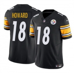 Men Pittsburgh Steelers 18 Will Howard Black 2025 Draft F U S E  Vapor Limited Stitched Football Jersey