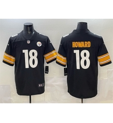 Men Pittsburgh Steelers 18 Will Howard Black 2025 Vapor Limited Stitched Football Jersey Men Pittsburgh Steelers 18 Will Howard Black 2025 Vapor Limited Stitched Football Jersey