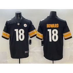Men Pittsburgh Steelers 18 Will Howard Black 2025 Vapor Limited Stitched Football Jersey