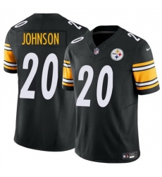 Men Pittsburgh Steelers 20 Kaleb Johnson Black 2025 Draft F U S E  Vapor Limited Stitched Football Jersey