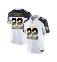 Men Pittsburgh Steelers 22 Najee Harris White Black 2023 F U S E SmokeVapor Untouchable Limited Stitched Jersey Men Pittsburgh Steelers 22 Najee Harris White Black 2023 F U S E SmokeVapor Untouchable Limited Stitched Jersey