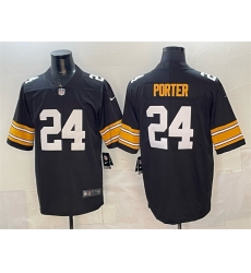 Men Pittsburgh Steelers 24 Joey Porter Jr  Black Vapor Untouchable Limited Stitched Jersey