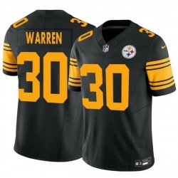 Men Pittsburgh Steelers 30 Jaylen Warren Black 2025 F U S E  Color Rush Vapor Untouchable Limited Stitched Jersey