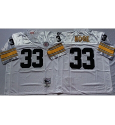 Men Pittsburgh Steelers 33 Merril Hoge White M&N Throwback Jersey Men Pittsburgh Steelers 33 Merril Hoge White M&N Throwback Jersey
