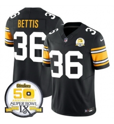 Men Pittsburgh Steelers 36 Jerome Bettis Black 2024 F U S E 50th Anniversary Of Super Bowl IX Vapor Untouchable Limited Stitched Jersey Men Pittsburgh Steelers 36 Jerome Bettis Black 2024 F U S E 50th Anniversary Of Super Bowl IX Vapor Untouchable Limited Stitched Jersey