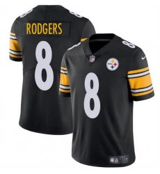 Men Pittsburgh Steelers 8 Aaron Rodgers Black 2025 Vapor Limited Stitched Football Jersey