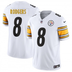 Men Pittsburgh Steelers 8 Aaron Rodgers White 2025 F U S E  Vapor Limited Stitched Football Jersey