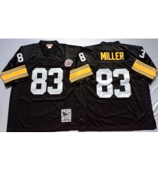 Men Pittsburgh Steelers 83 Heath Miller Black M&N Throwback Jersey Men Pittsburgh Steelers 83 Heath Miller Black M&N Throwback Jersey