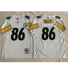 Men Pittsburgh Steelers 86 Hines Ward White Stitched Football Jersey