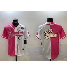 Men Pittsburgh Steelers Big Logo 2024 Arctic Red White Salute To Service Stitched Baseball Jersey 3 Men Pittsburgh Steelers Big Logo 2024 Arctic Red White Salute To Service Stitched Baseball Jersey 3