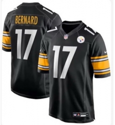 Men Pittsburgh Steelers Germie Bernard #17 Black Stitched F U S E Jersey