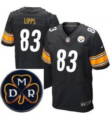 Men's Nike Pittsburgh Steelers #83 Louis Lipps Elite Black NFL MDR Dan Rooney Patch Jersey Men's Nike Pittsburgh Steelers #83 Louis Lipps Elite Black NFL MDR Dan Rooney Patch Jersey
