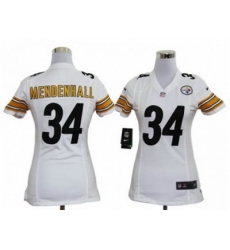 Nike Women Pittsburgh Steelers #34 Rashard Mendenhall White Jerseys Nike Women Pittsburgh Steelers #34 Rashard Mendenhall White Jerseys