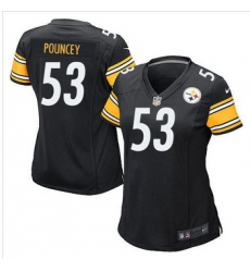 Women NEW Pittsburgh Steelers #53 Maurkice Pouncey Black Team Color Stitched NFL Elite Jersey Women NEW Pittsburgh Steelers #53 Maurkice Pouncey Black Team Color Stitched NFL Elite Jersey